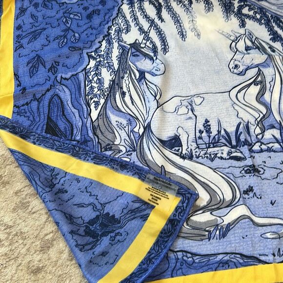 Happy birthday, LuLaRoe Blue and Yellow Unicorn Scarf - Picture 6 of 6